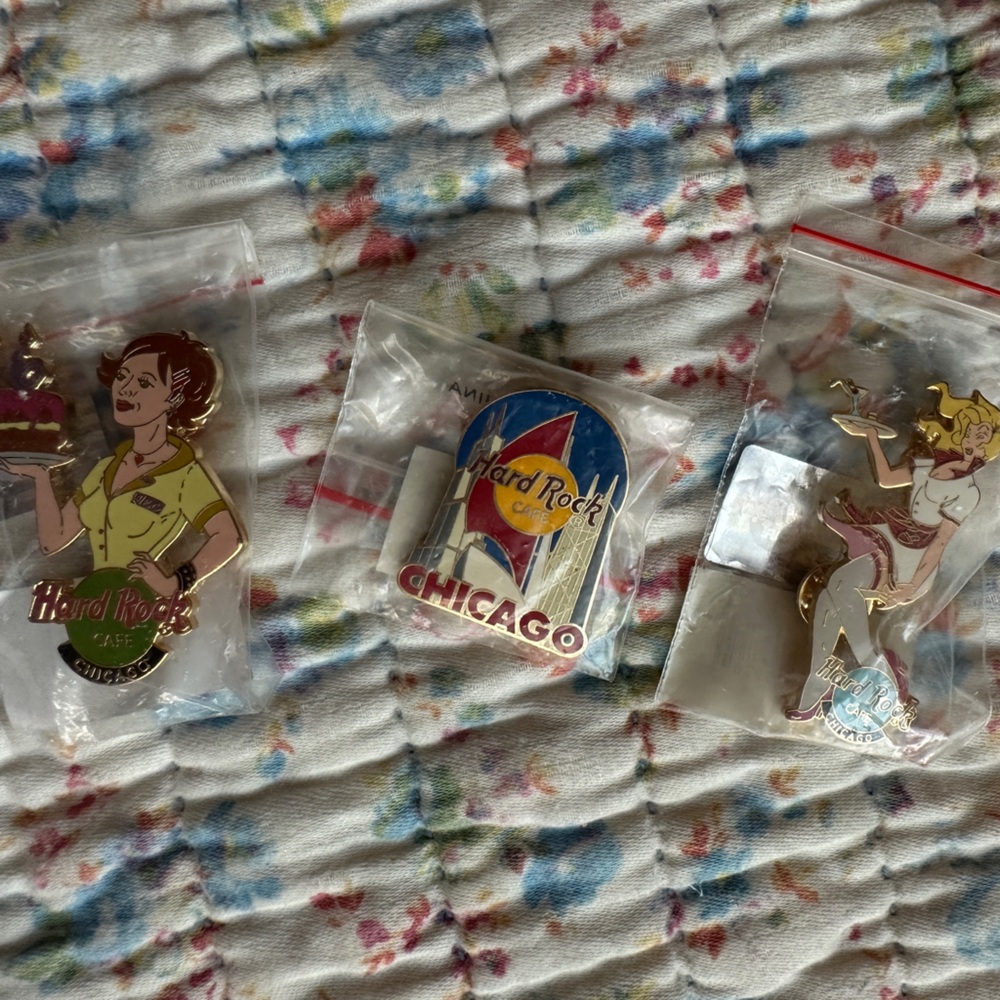 Hard Rock Cafe collectible Pins- Set of 3 Pins - CHICAGO